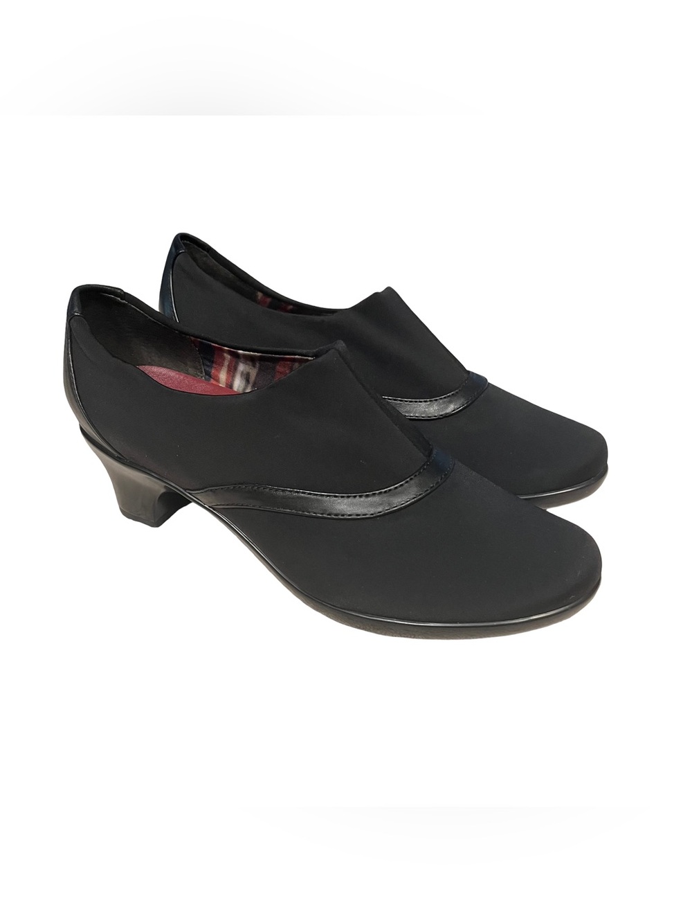 NEW Abeo Judith  Black Shootie Women Sz 7 Neutral Arch Neo Stretch Slip On Heel